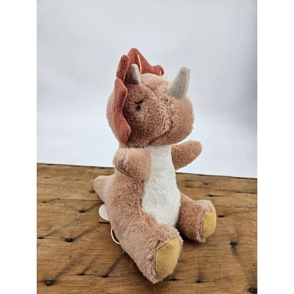 New Albetta Triceratops Recycled Fur Toy Plush Dinosaur Stuffed Animal 10 inch - Picture 2 of 8